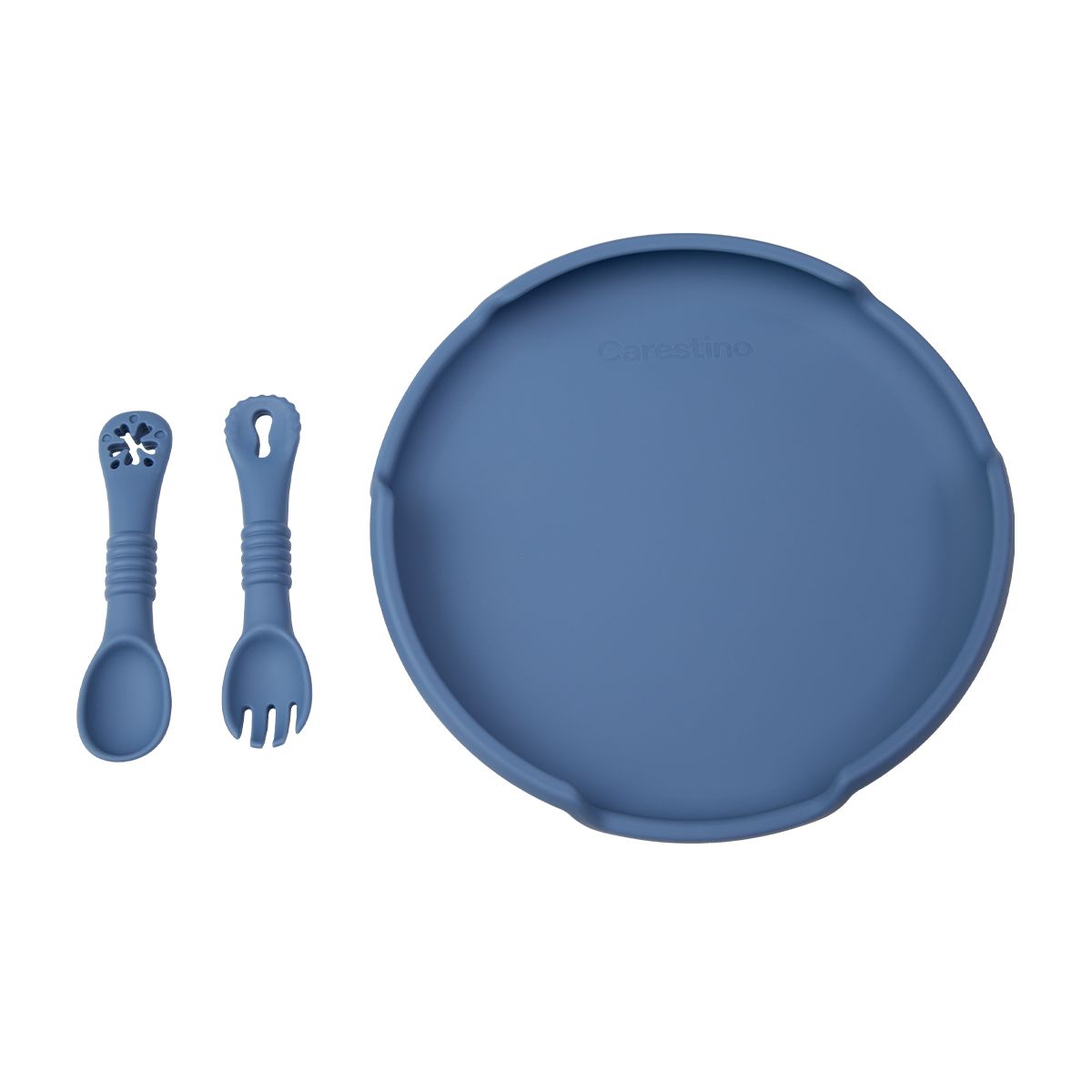 CARESTINO - Set de Alimentación de Silicona Foodie Azul Grisáceo