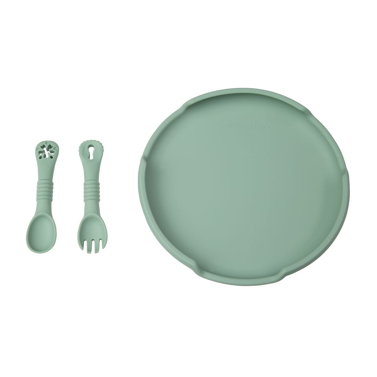 CARESTINO - Set de Alimentación de Silicona Foodie Verde Seco