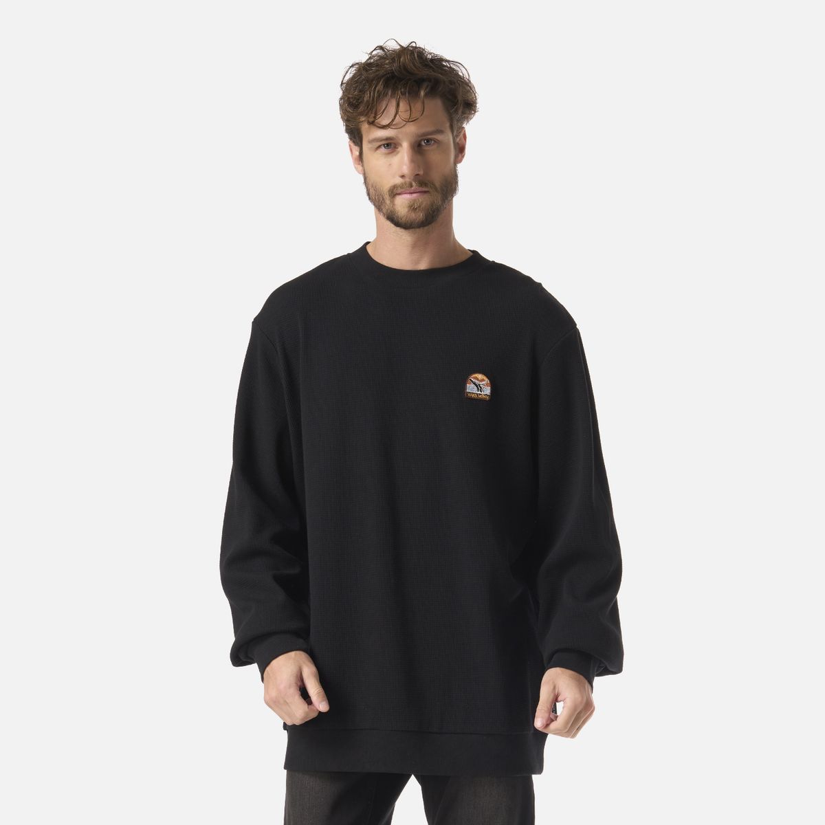 HAKA HONU - Polerón Hombre Eclipse Negro Haka Honu