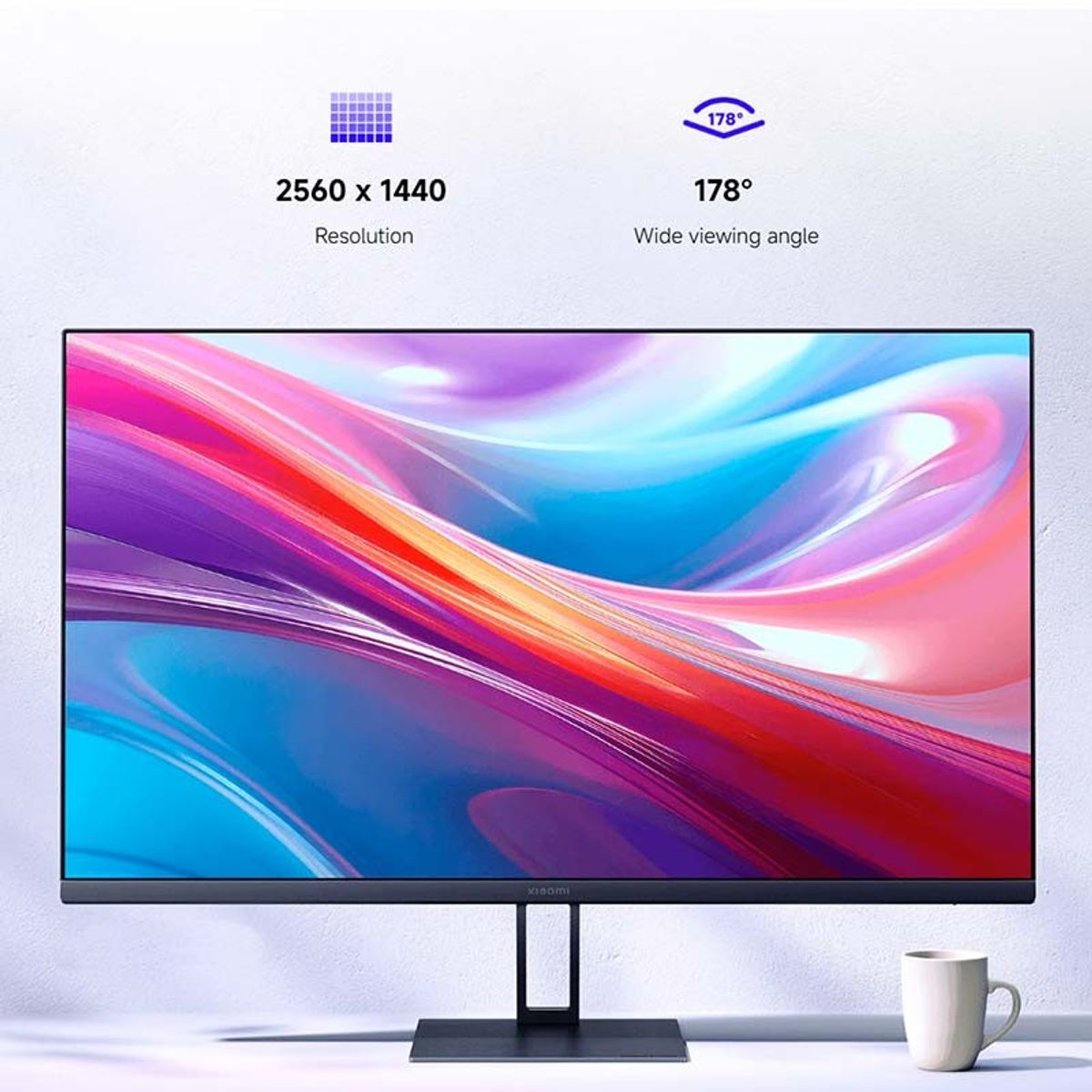 XIAOMI - Monitor Plano Xiaomi 2K A27Qi 27 QHD 100Hz Panel IPS 6ms Negro