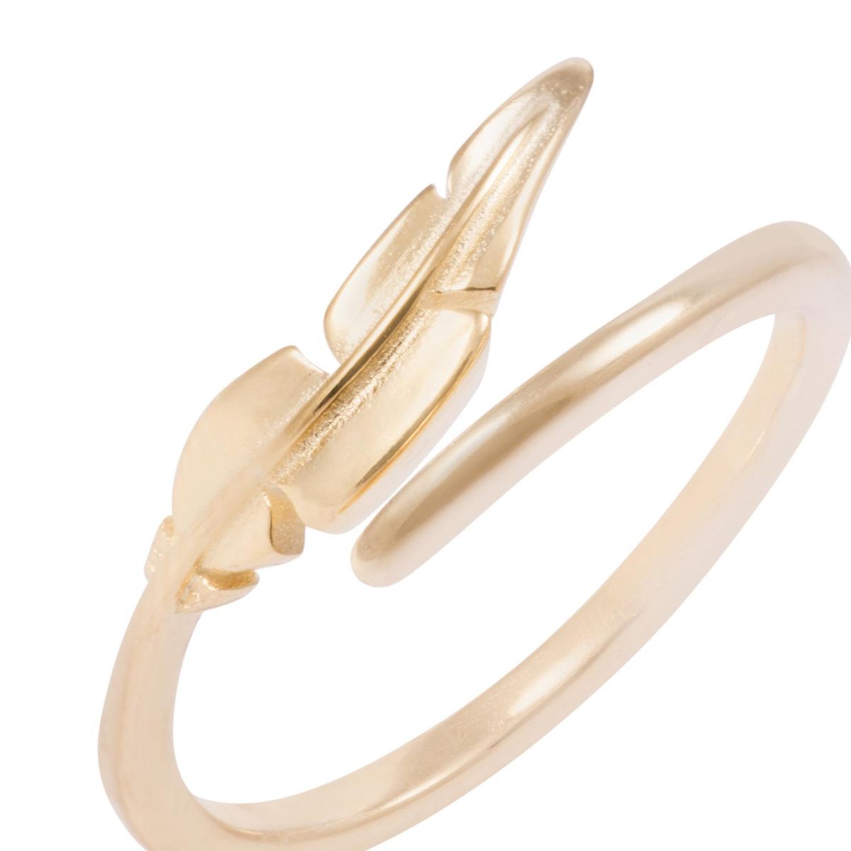 JB JOYAS BARON - Anillo Revestido en Oro 18kt Diseño de Hojas Estilizadas