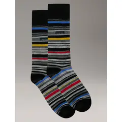 CALVIN KLEIN - Calcetines Barcode Multi Stripe Negro