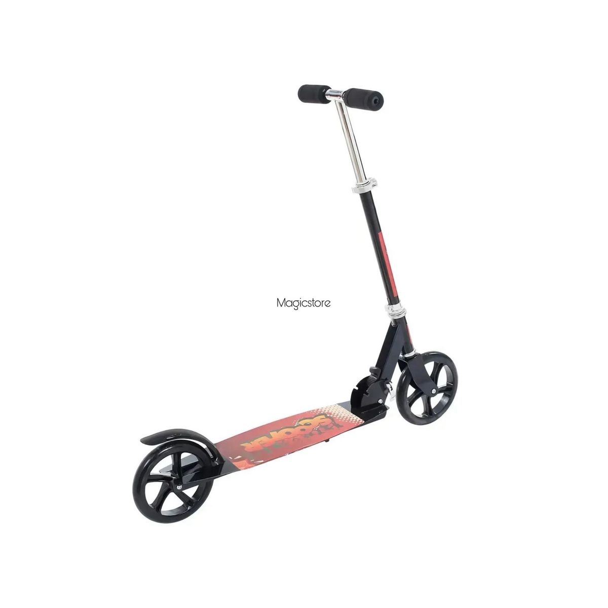 GENERICO - Scooter Monopatin Metalico Plegable 2 Ruedas 200mm Color Negro