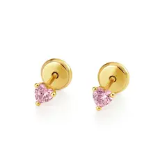 JB JOYAS BARON - Aros de Oro 18kt Cozarón Circonita Rosa Francia