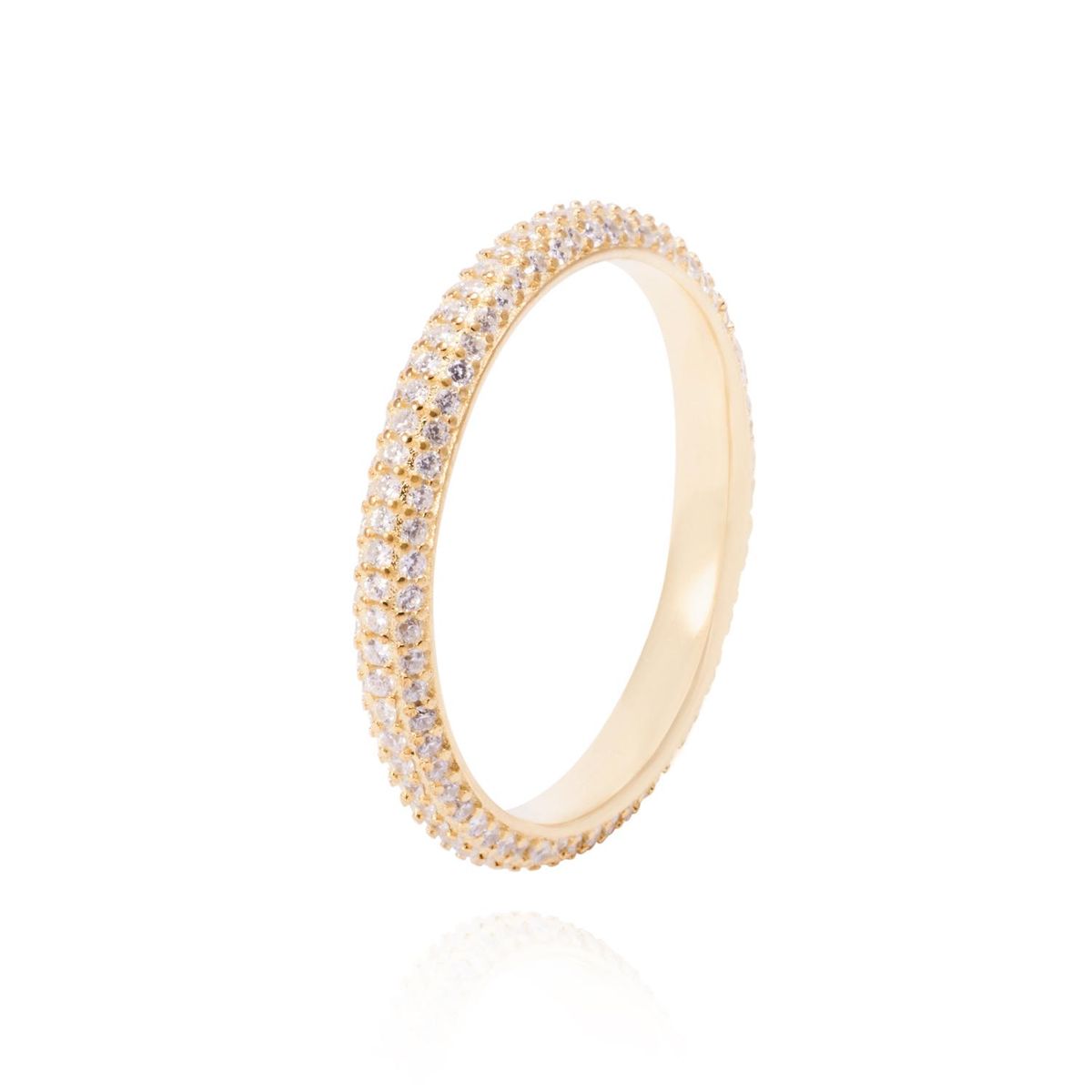 JB JOYAS BARON - Anillo Revestido en Oro 18kt Sin Fin con Circones