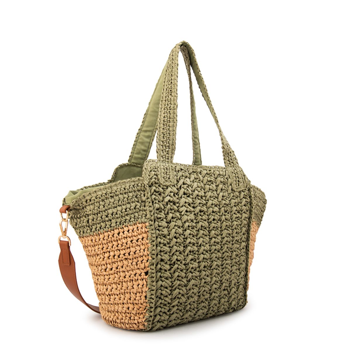 AMPHORA - Bolso pistacho grande verde oliva