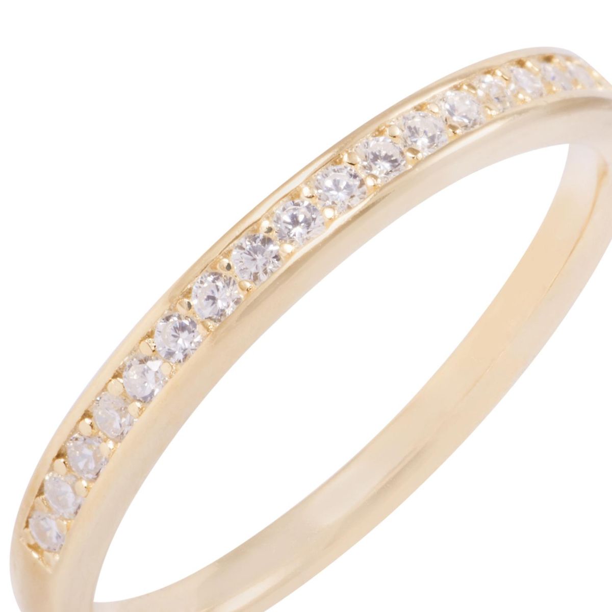 JB JOYAS BARON - Anillo Revestido en Oro 18kt Medio Cintillo Con Circonita