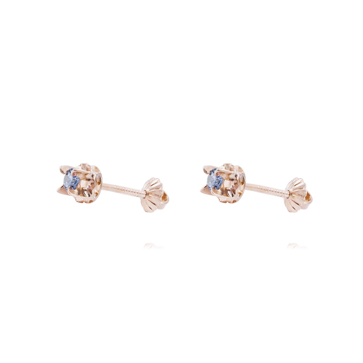 JB JOYAS BARON - Aros Oro Miel 18kt Chaton Agua Marina 3mm