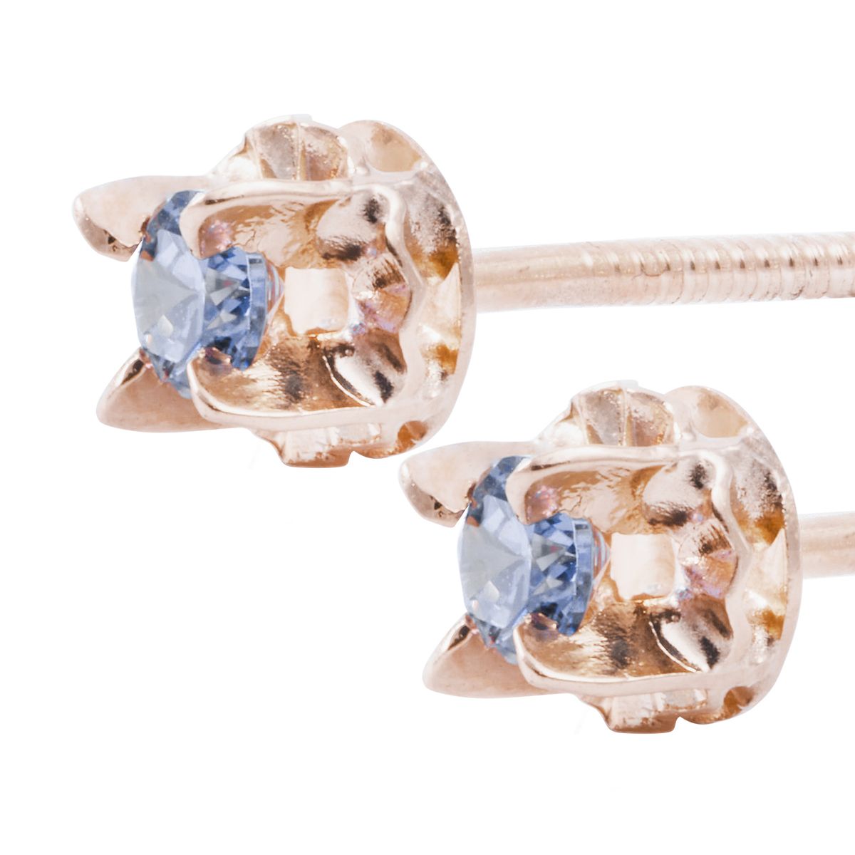 JB JOYAS BARON - Aros Oro Miel 18kt Chaton Agua Marina 3mm