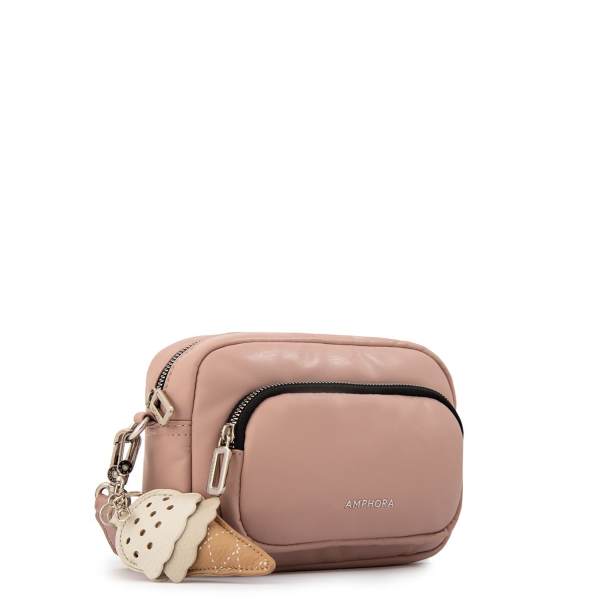 AMPHORA - Cartera bandolera gelatto pequeña rosa viejo