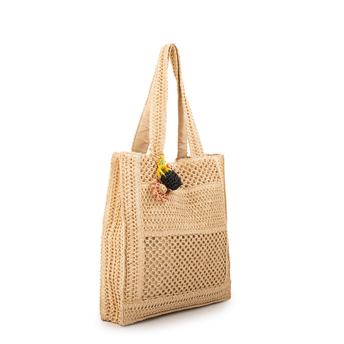 AMPHORA - Bolso perla grande beige