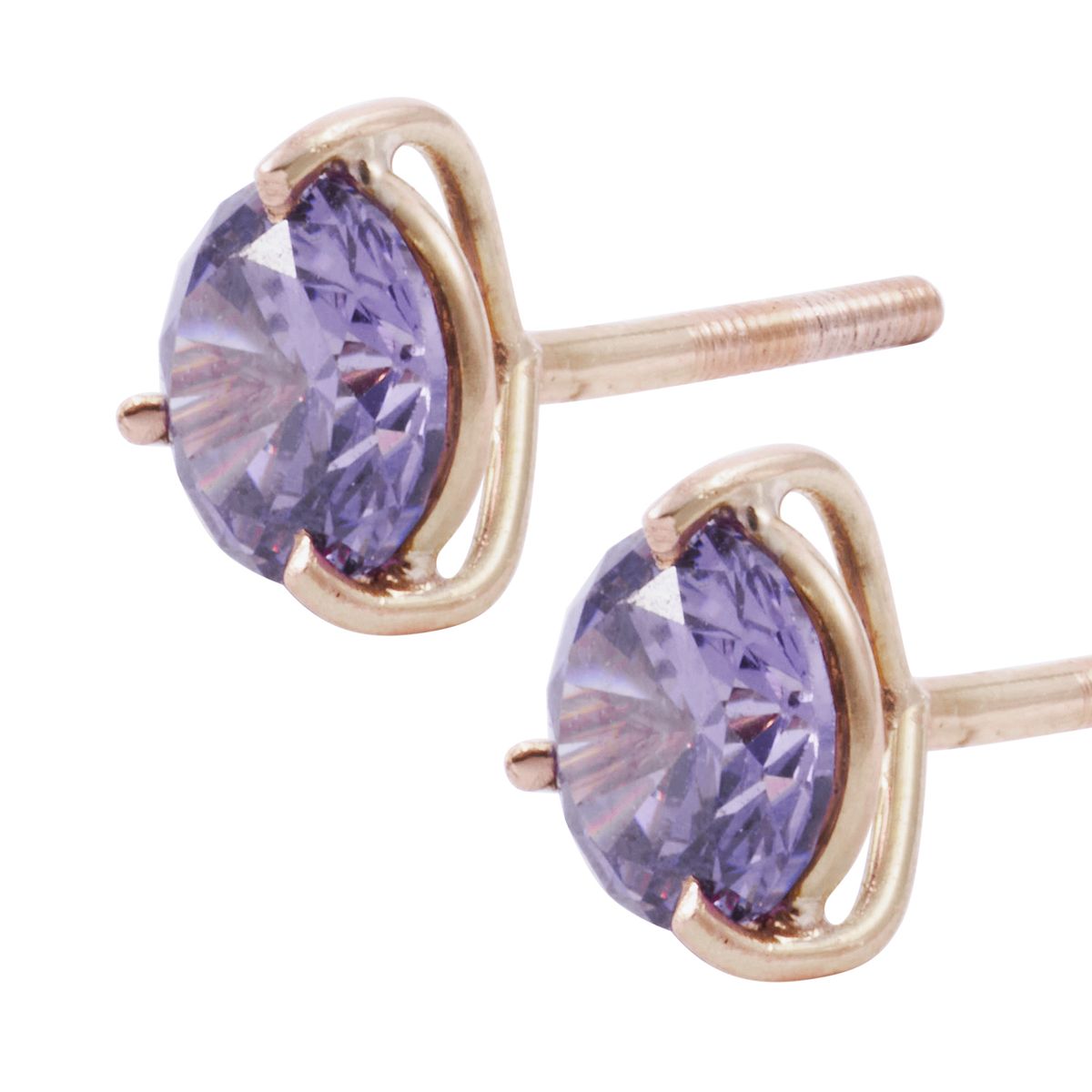 JB JOYAS BARON - Aros Oro Miel 18kt  Amatista 5mm