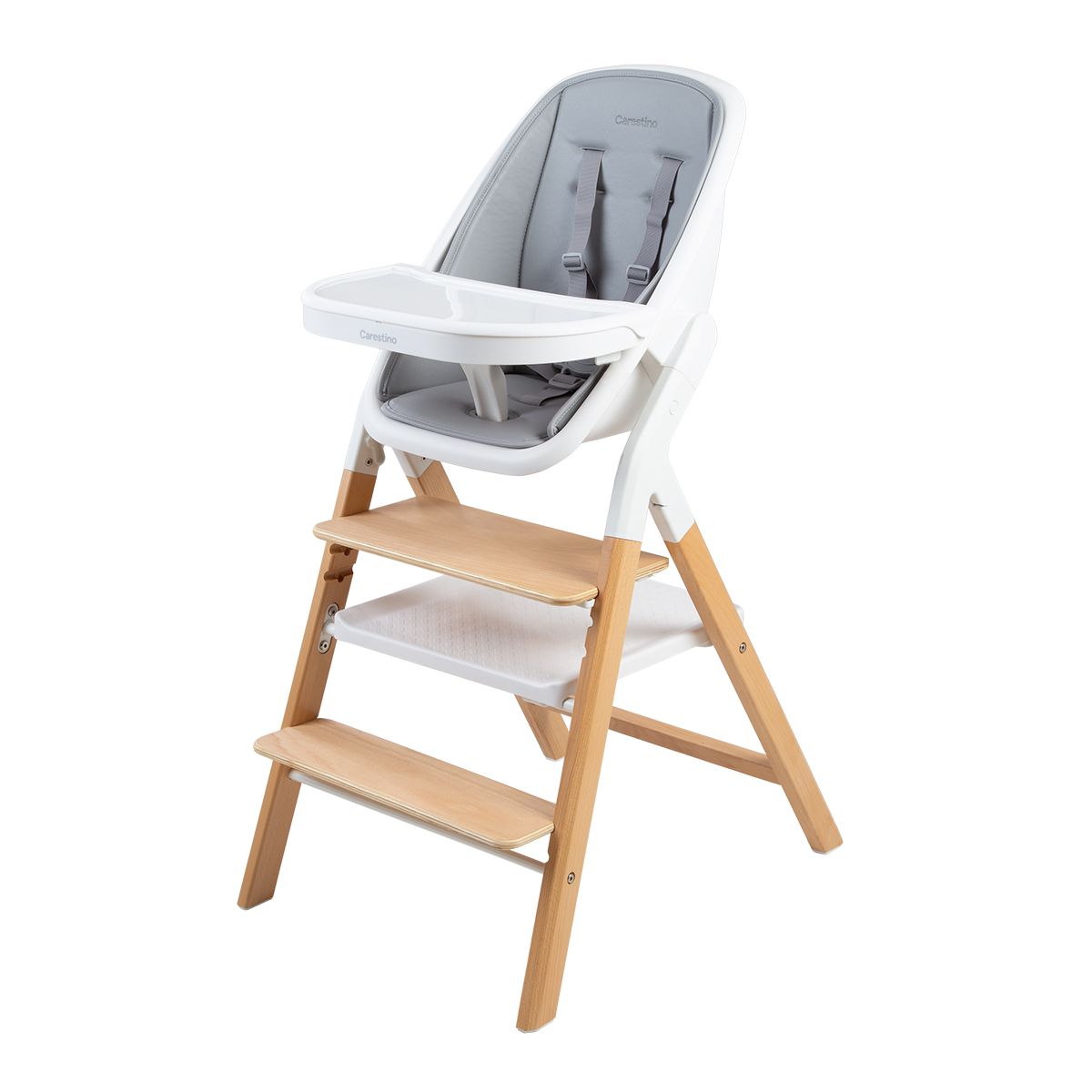 CARESTINO - Silla de Comer 3 en 1 Malta Ceniza