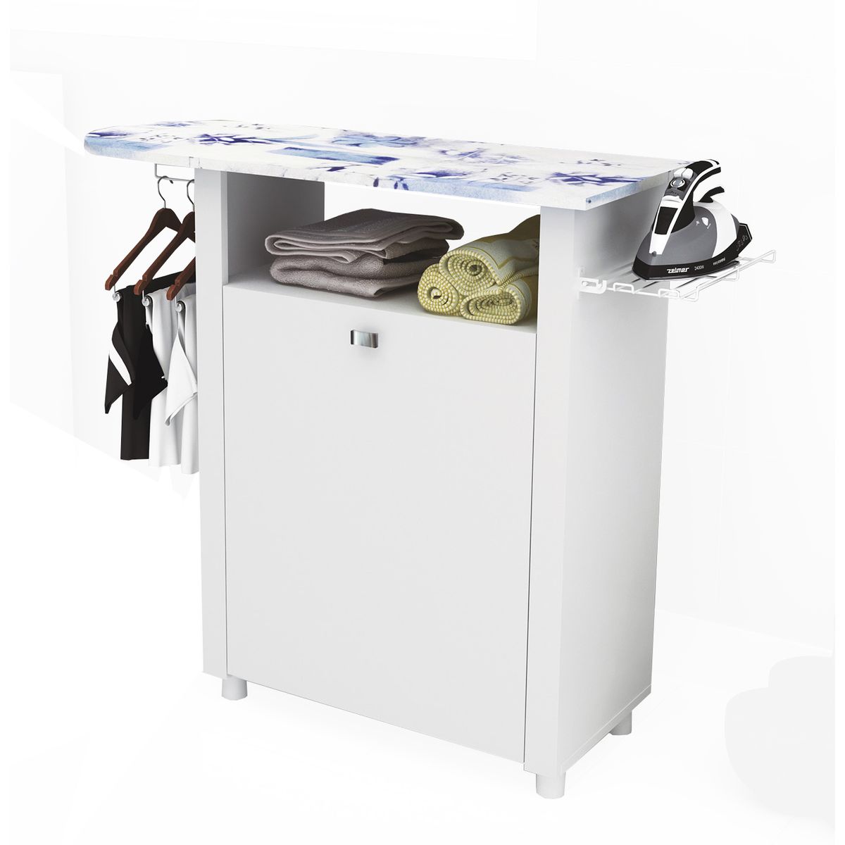 TECNOMOBILI - Mueble para planchado blanco 85 x 102,5 x 35,5 cm espesor 15mm