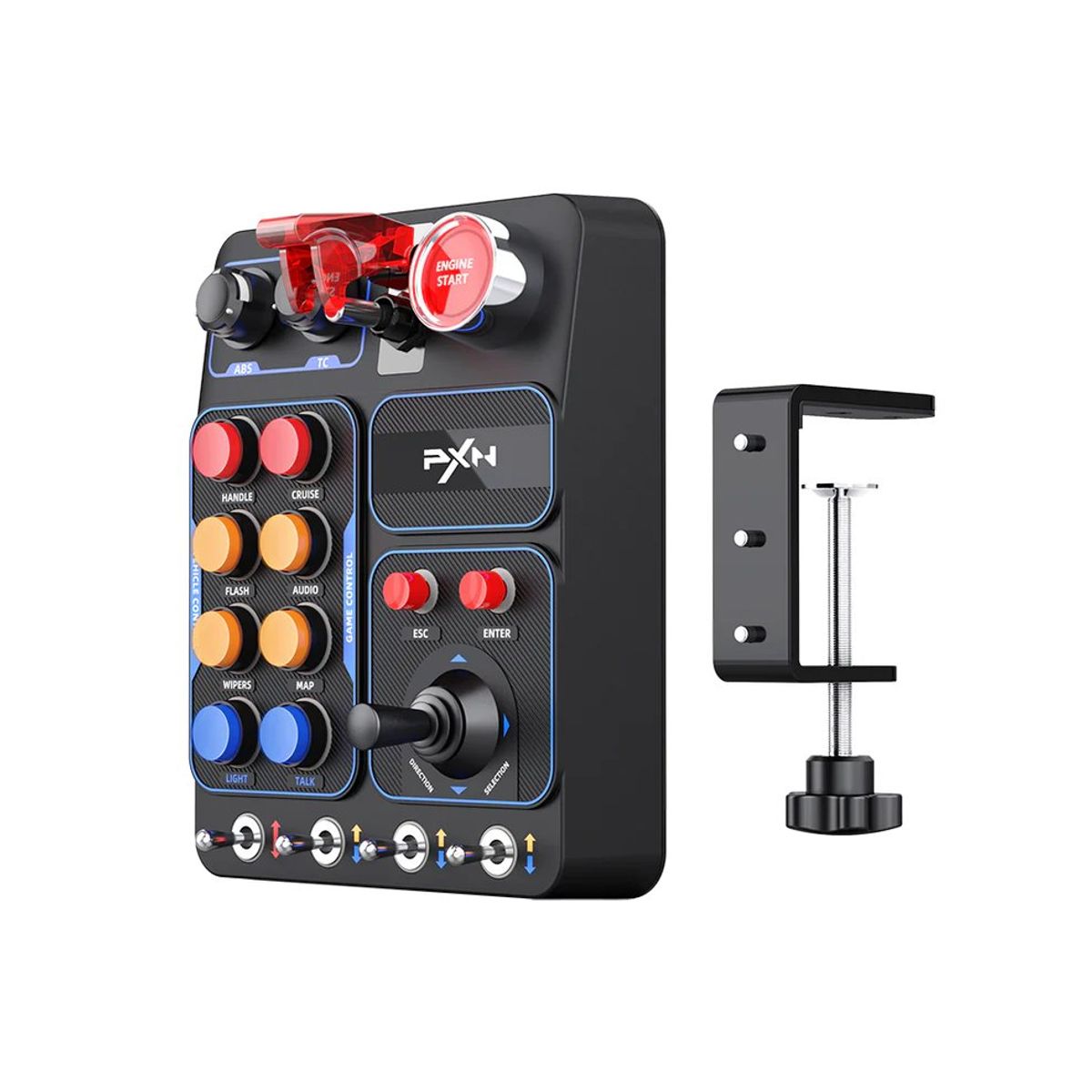 PXN - Botonera para Simuladores PXN CB1, 30 Botones Programables, RGB, USB, Negro