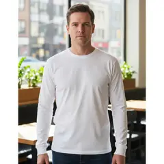 T-WORLD - Polera Algodón Cuello Redondo Manga Larga