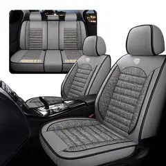 GALANTA - Funda Cubre Asiento Ecocuero y Lino Set 5 Asientos Luxury