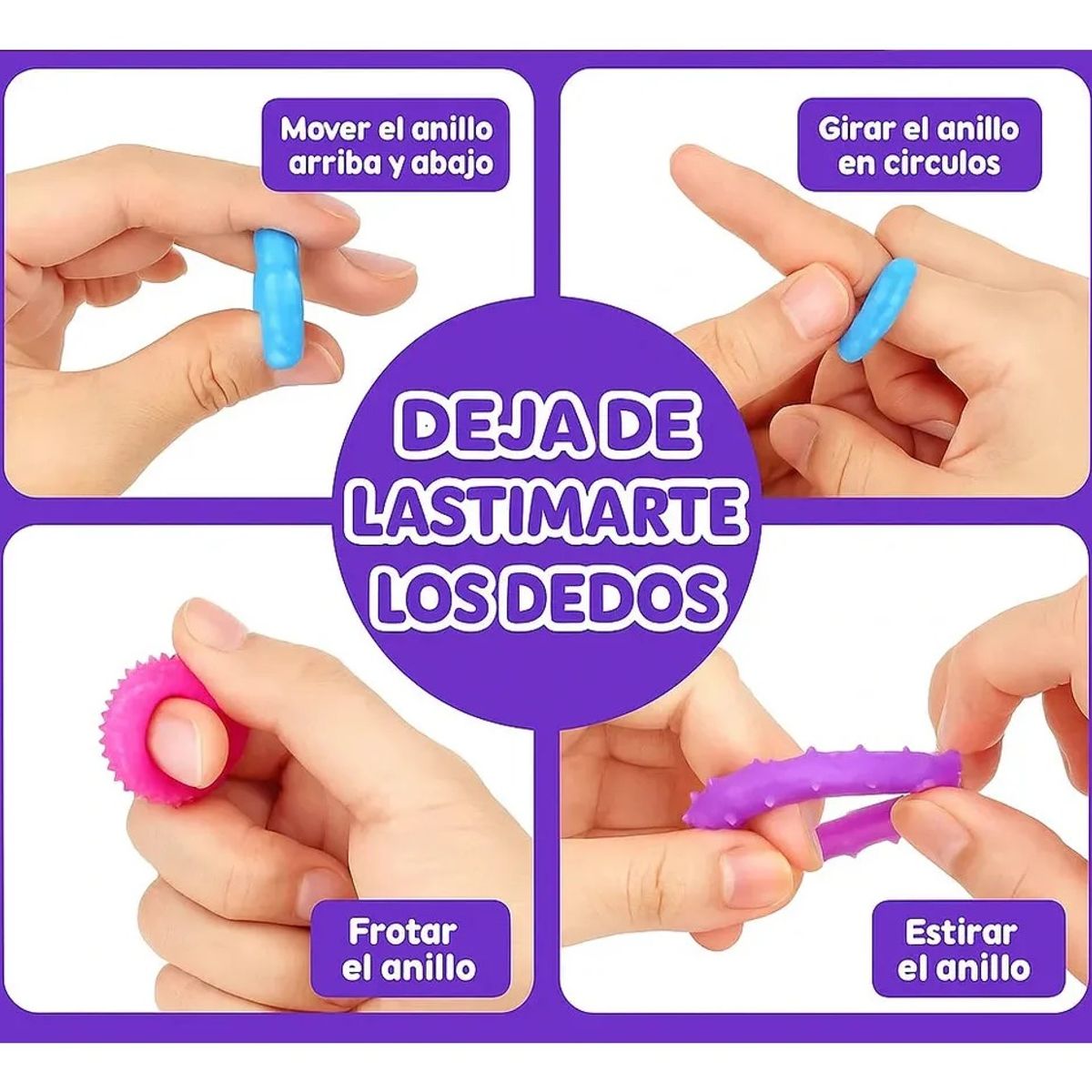 GENERICO - Juguete Sensorial Anillos Tea Tdah Atención Autismo 12 Uds