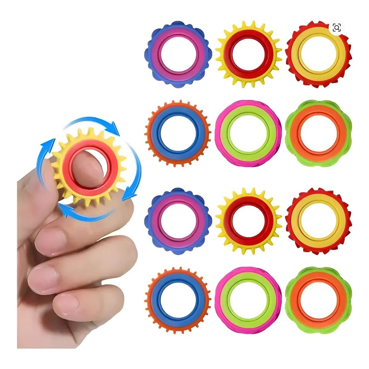 GENERICO - 6 Anillos Spinner Sensorial Para Niños Giratorio