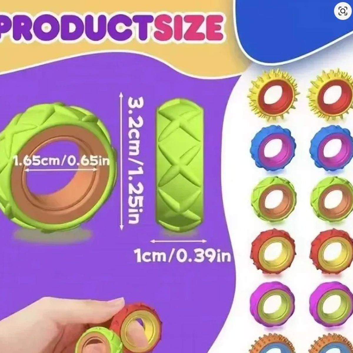 GENERICO - 6 Anillos Spinner Sensorial Para Niños Giratorio