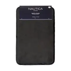 NAUTICA - Alfombra de Baño flannel 40x60cm antideslizante gris oscuro