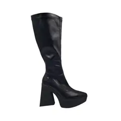 HERIEL - Bota Negra Plataforma Mujer