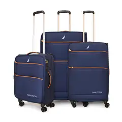 NAUTICA - Set de 3 maletas blanda de tela S+M+L Lisboa azul