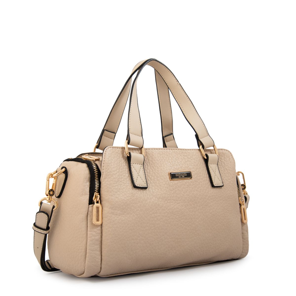 AMPHORA - Cartera tote baul cristel mediana blanco crudo
