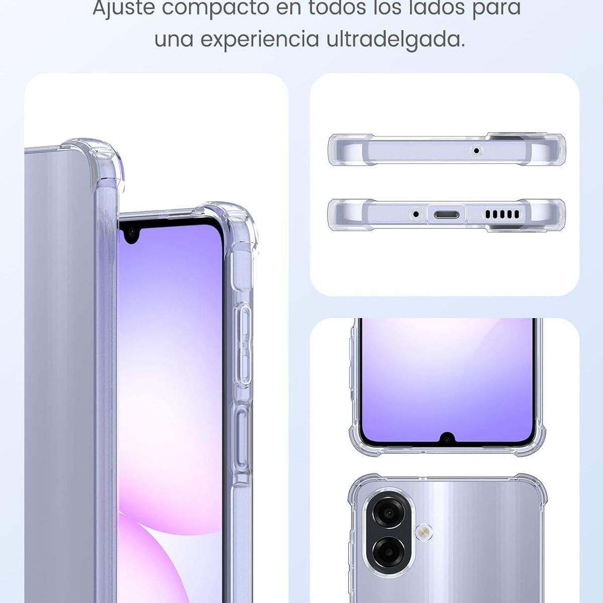 GENERICO - Carcasa Para Galaxy A07 + 2 PROTECTORES PANTALLA VIDRIO TEMPLADO