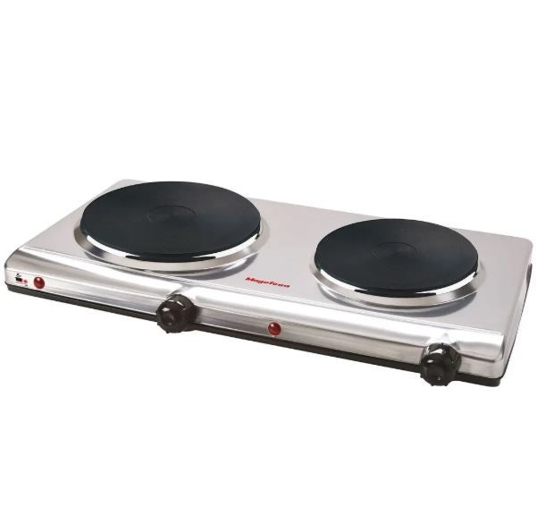 MAGEFESA Cocina Eléctrica 2.250W 2 Platos Inox MGF8022