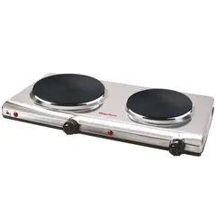 MAGEFESA - Cocina Eléctrica 2.250W 2 Platos Inox MGF8022