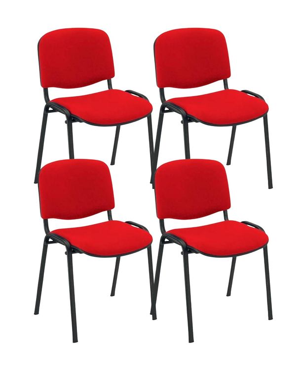 Pack 4 Silla Meeting Acolchada Rojo