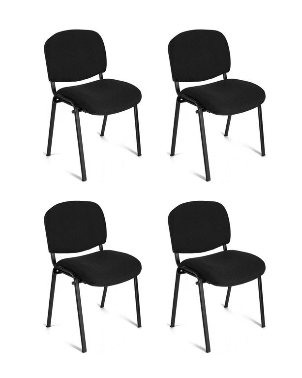 Pack 4 Silla Meeting Acolchada Negro