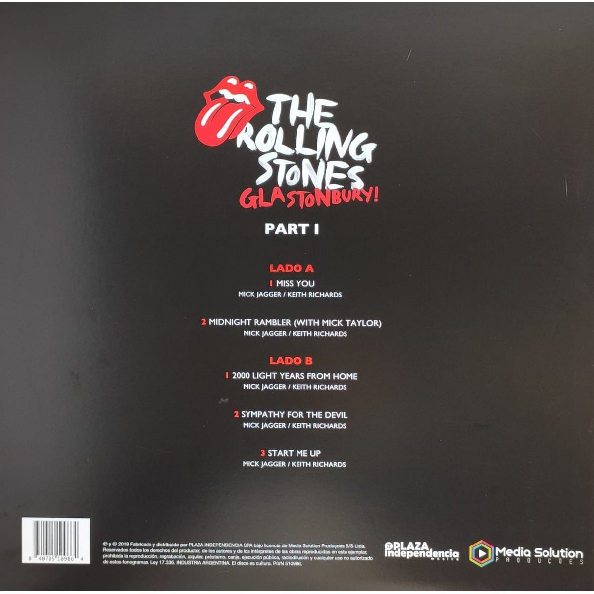 GRUPO LASER DISC - VINILO THE ROLLING STONES GLASTONBURY I RED VINYL 1LP