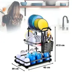ANGELES DEL HOGAR - ESCURRIDOR DE PLATOS 3 NIVELES ESTANTE ORGANIZADOR