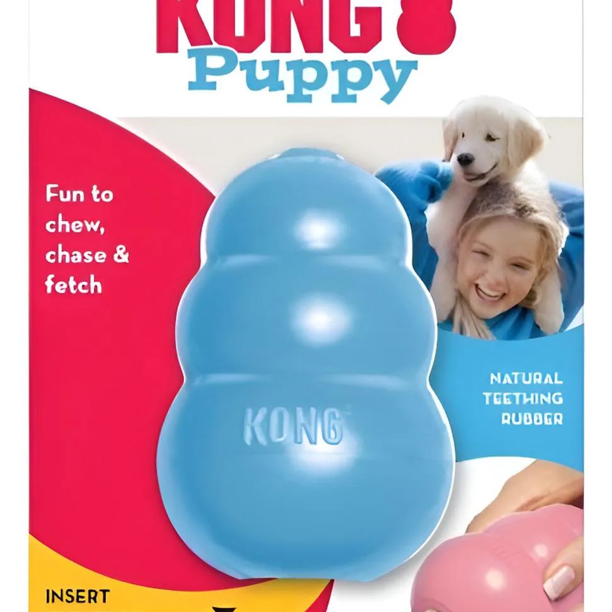 KONG - Juguete Kong Puppy Para Perros Cachorros Talla L 13-30 Kg - Celeste