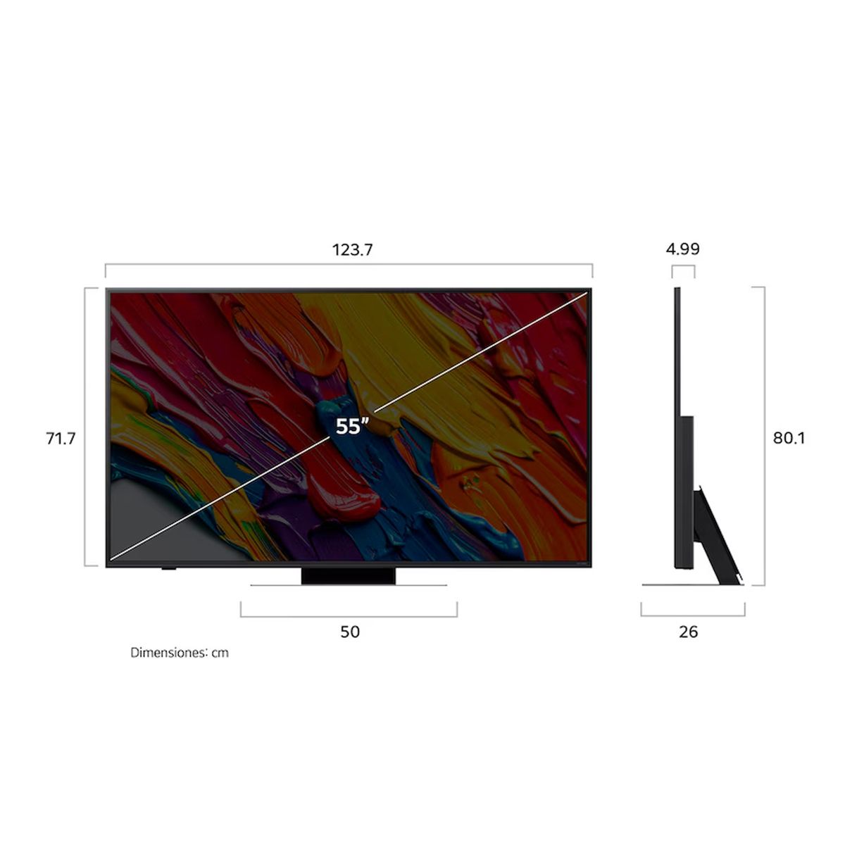 LG - Televisor QNED 55" Smart TV  4K UHD AI 55QNED83ASG (2025) + Magic Remote LG