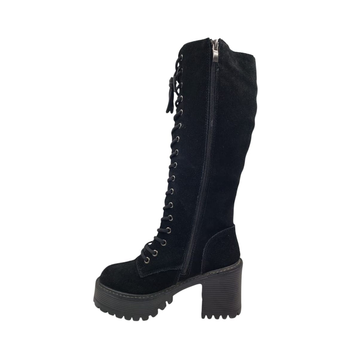 HERIEL - Bota Negra Plataforma Mujer