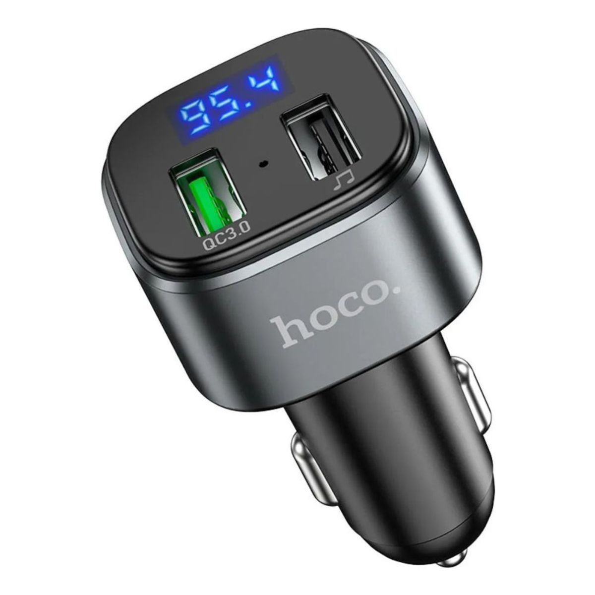 HOCO - Transmisor Bluetooth 5.0 + Cargador Auto Qc 3.0 2 Usb Hoco