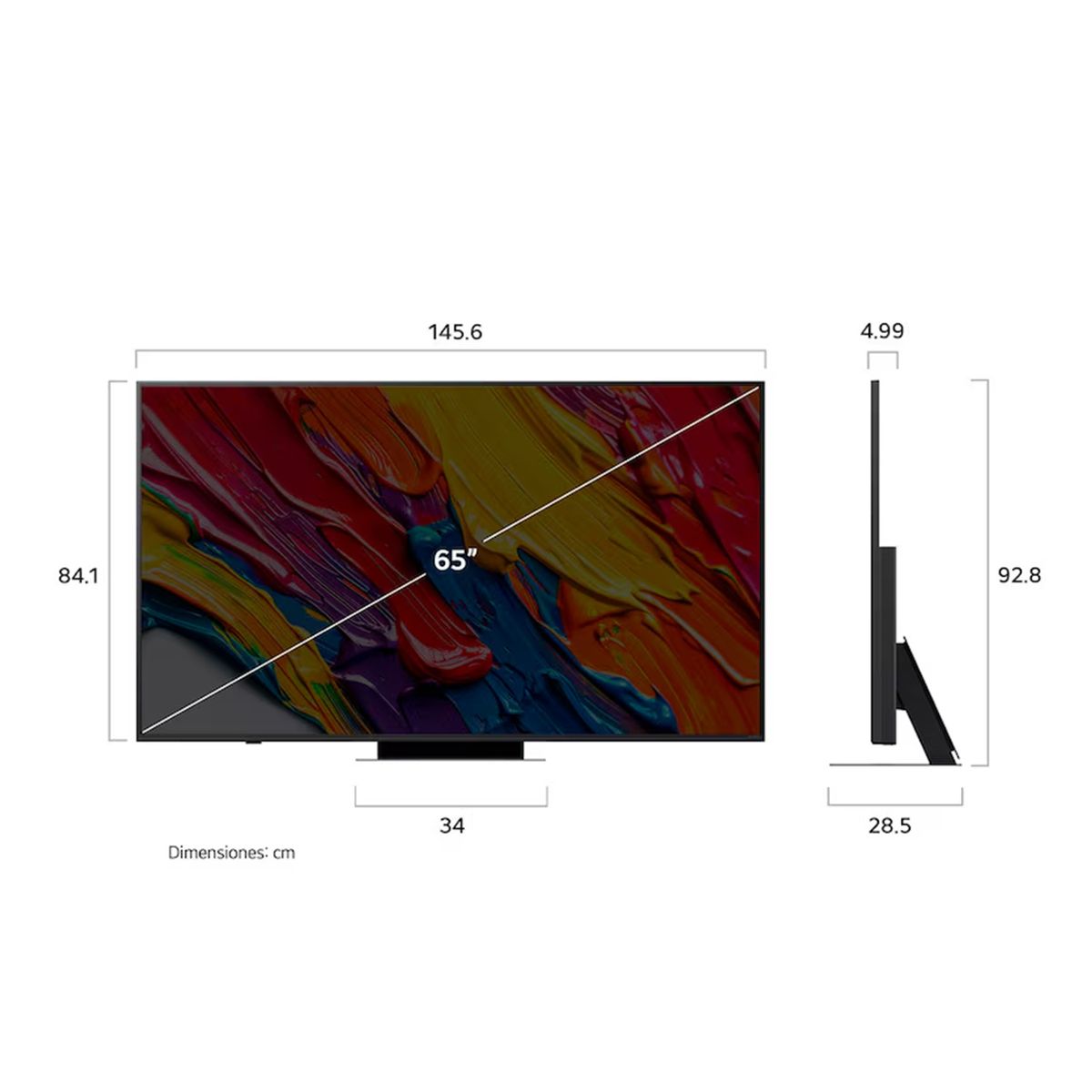 LG - Televisor QNED 65" Smart TV  4K UHD AI 65QNED83ASG (2025) + Magic Remote LG