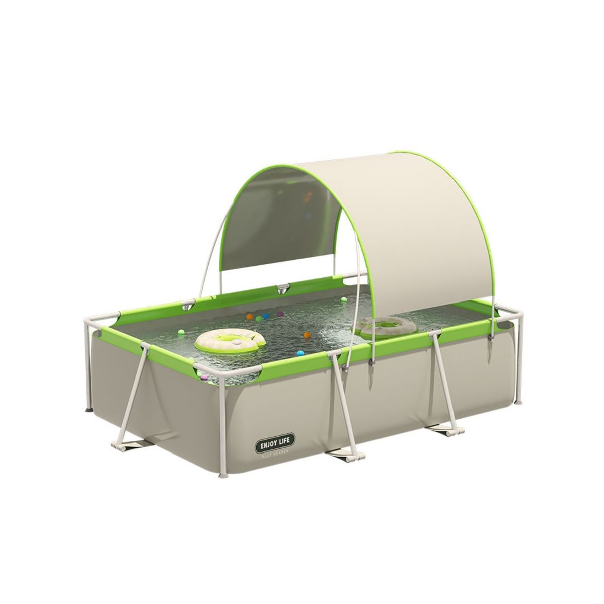 BABYLUNA - Piscina Familiar Desmontable con Techo UV 293x200x65cm PVC Duro