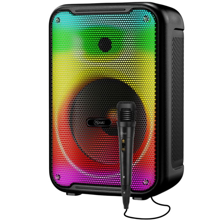 Parlante Bluetooth Flaming Light Flow 8 RGB 20W RMS C Mic Negro