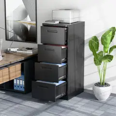 GENERICO - Kardex Metálico: 4 Cajones - Mod Black FA-4D-B