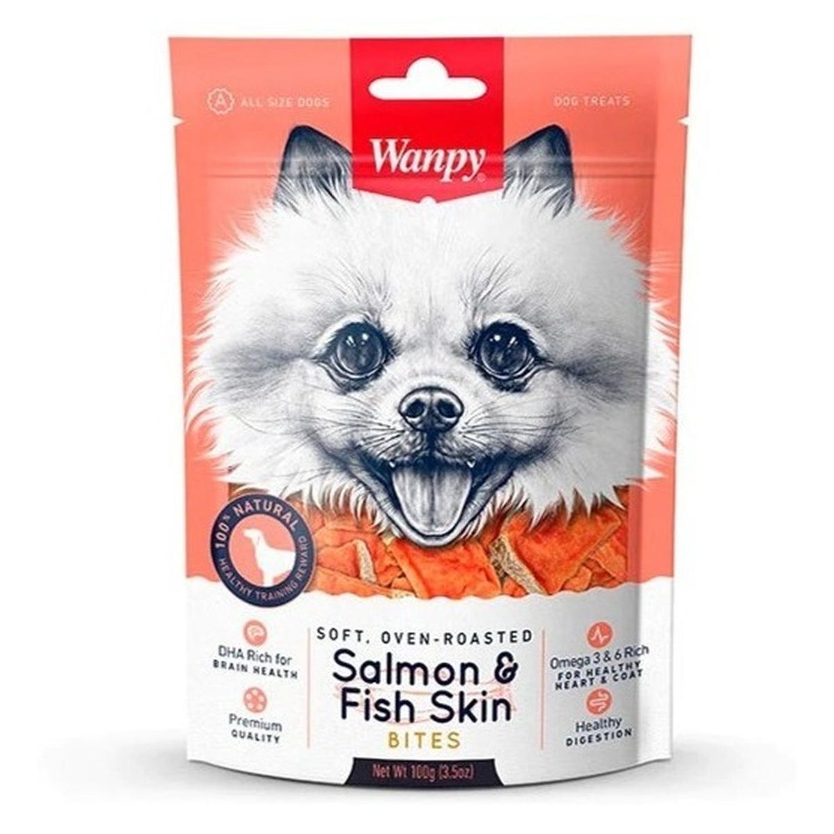 SNAK - Snack Para Perros Wanpy 100% Natural Bocados De Salmón 100g