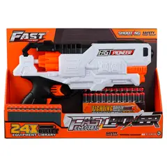 GENERICO - JUGUETE PISTOLA ELECTRICA DE 24 DARDOS BLANCO