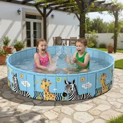 BABYLUNA - Piscina Plegable Niños 4 en 1 PVC Duro 120x45cm No Inflable