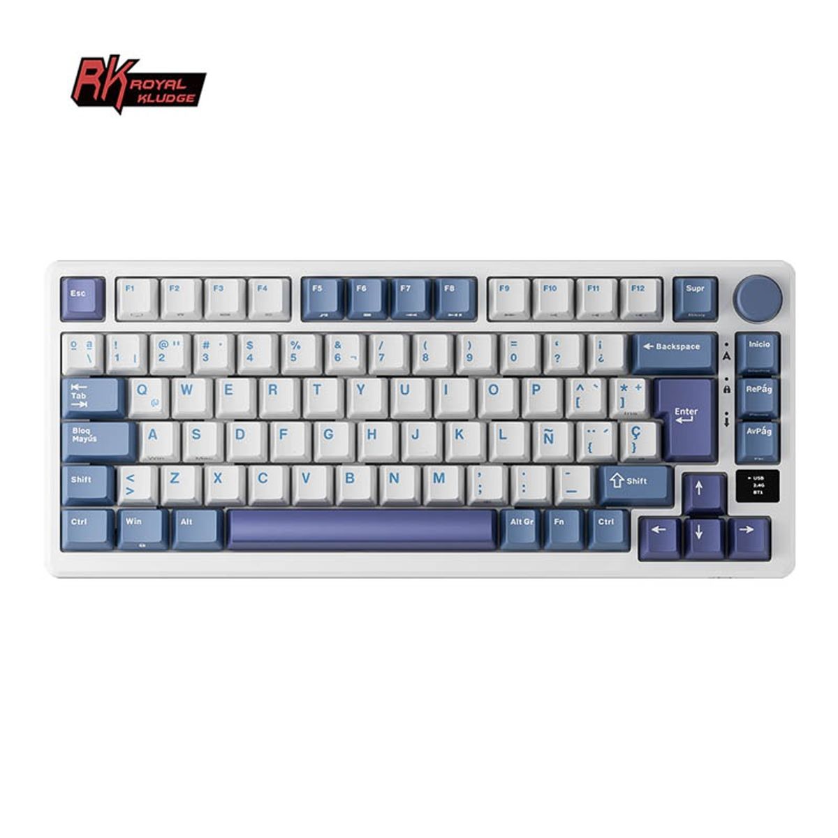 ROYAL KLUDGE - Teclado Mecánico Royal Kludge Rk-m75 Taro Milk 75% Sw Brown