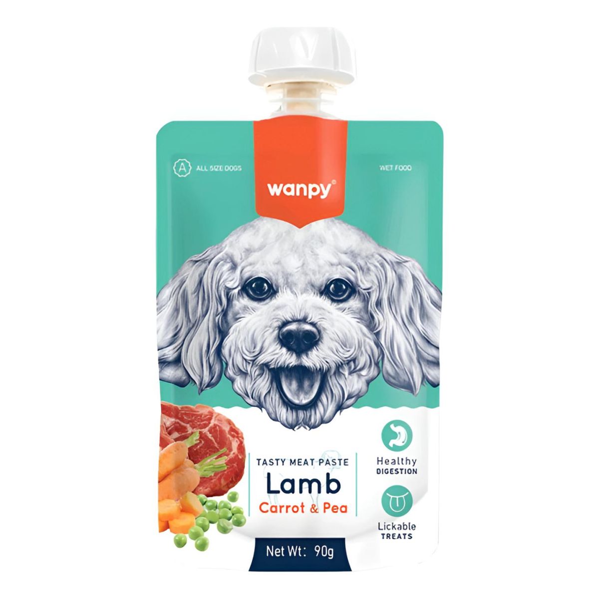 SNAK - X4 Wanpy Snack Golosina Para Perro En Pasta De 90g C/u - Turquesa