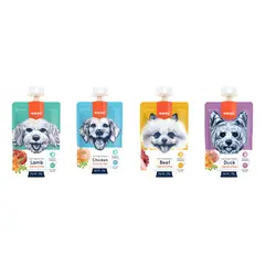 SNAK - X4 Wanpy Snack Golosina Para Perro En Pasta De 90g C/u - Blanco