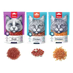 SNAK - X3 Wanpy Variedades Snack Para Gatos 100% Natural 80g C/u